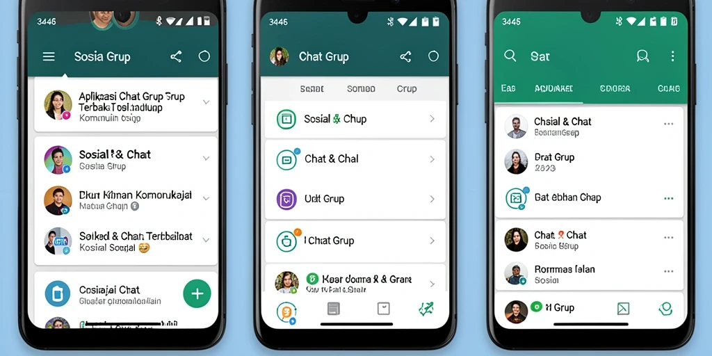 Antarmuka aplikasi <strong>3446</strong> untuk chat grup yang intuitif