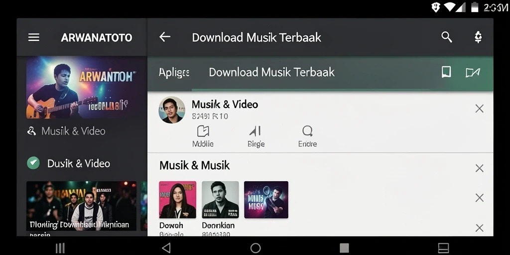 Antarmuka ARWANATOTO untuk Download Musik yang intuitif dan menarik.