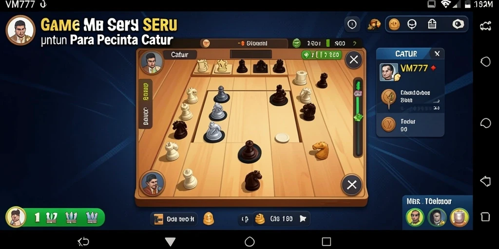 Antarmuka VM777 yang intuitif dan menarik untuk bermain catur.